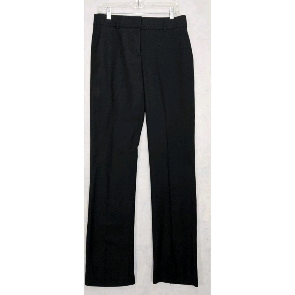 J Crew Pants Womens 6T Super 120s Wool Black Dress Relaxed Straight Leg Wool‎